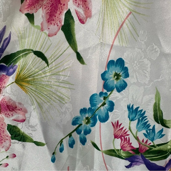 Morgan Taylor Intimates Slip Dress Size Medium White Floral Satin Y2K Girlcore - Picture 5 of 9